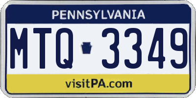 PA license plate MTQ3349