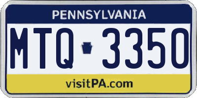 PA license plate MTQ3350