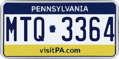PA license plate MTQ3364