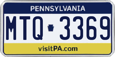 PA license plate MTQ3369