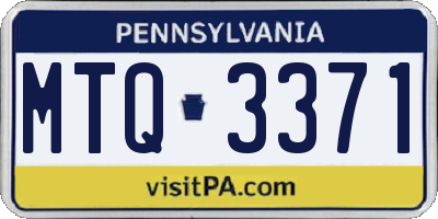 PA license plate MTQ3371