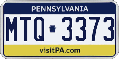 PA license plate MTQ3373