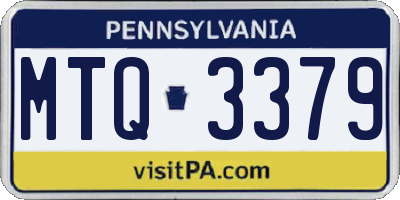 PA license plate MTQ3379