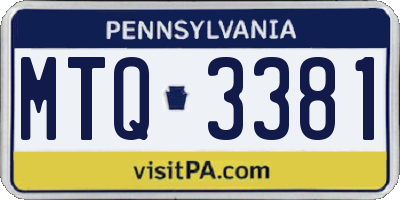 PA license plate MTQ3381