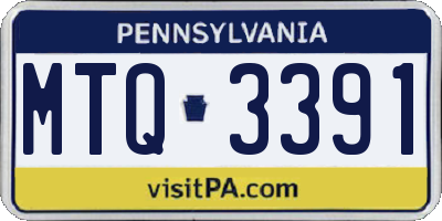 PA license plate MTQ3391