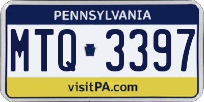 PA license plate MTQ3397