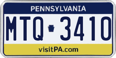 PA license plate MTQ3410