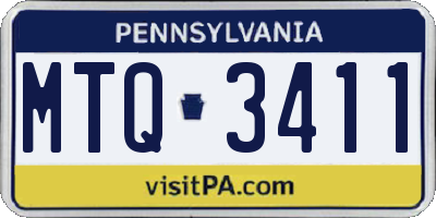 PA license plate MTQ3411