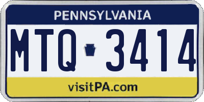 PA license plate MTQ3414