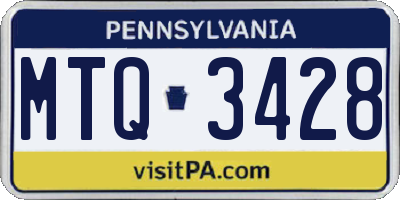 PA license plate MTQ3428