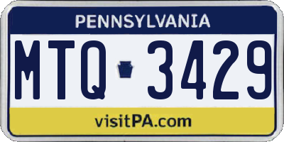 PA license plate MTQ3429