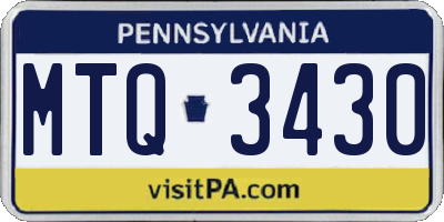 PA license plate MTQ3430