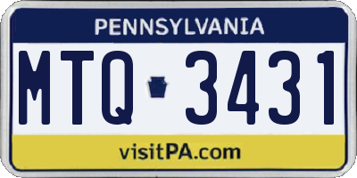 PA license plate MTQ3431