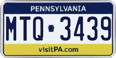 PA license plate MTQ3439