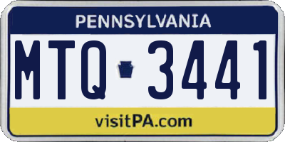 PA license plate MTQ3441