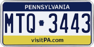 PA license plate MTQ3443