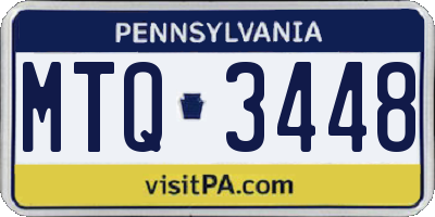 PA license plate MTQ3448