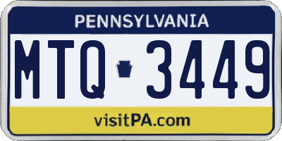 PA license plate MTQ3449