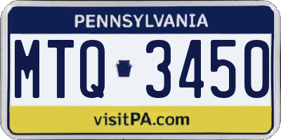 PA license plate MTQ3450