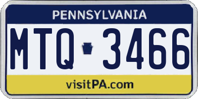 PA license plate MTQ3466