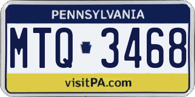 PA license plate MTQ3468