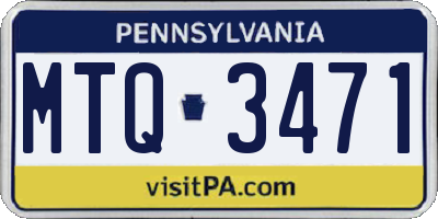 PA license plate MTQ3471