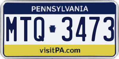 PA license plate MTQ3473