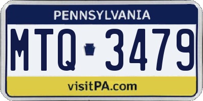 PA license plate MTQ3479