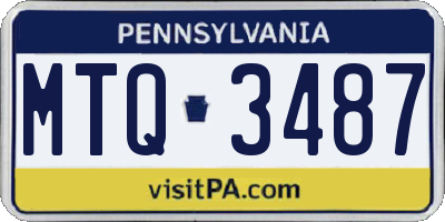 PA license plate MTQ3487