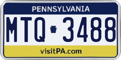 PA license plate MTQ3488