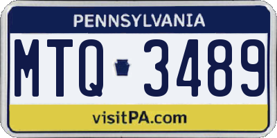 PA license plate MTQ3489