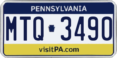 PA license plate MTQ3490