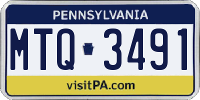 PA license plate MTQ3491