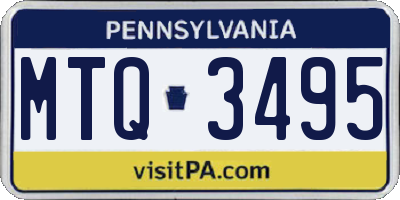 PA license plate MTQ3495