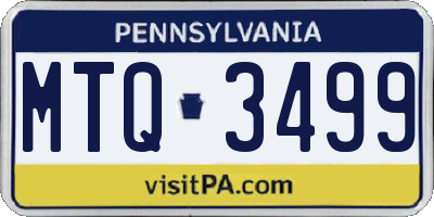 PA license plate MTQ3499