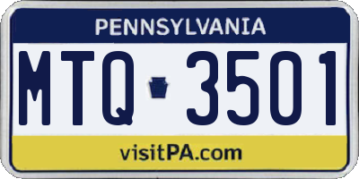 PA license plate MTQ3501