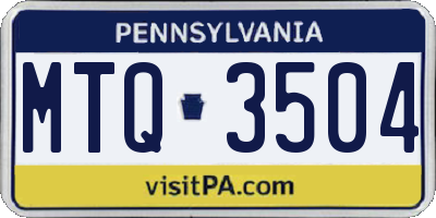 PA license plate MTQ3504