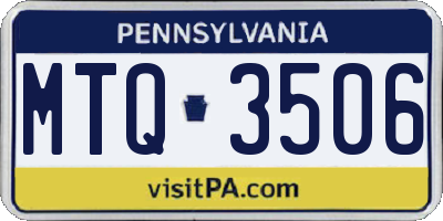 PA license plate MTQ3506