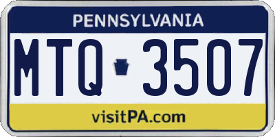 PA license plate MTQ3507