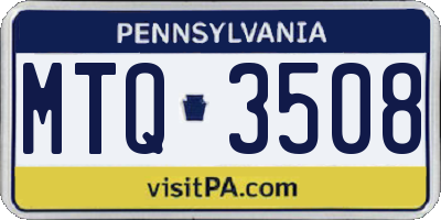 PA license plate MTQ3508