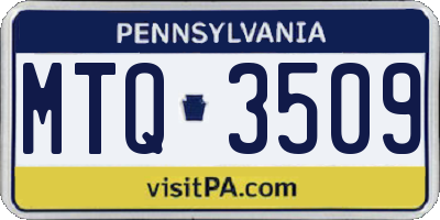 PA license plate MTQ3509