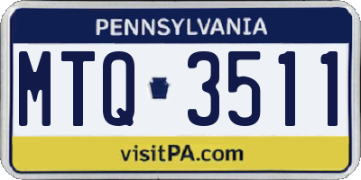 PA license plate MTQ3511