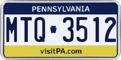PA license plate MTQ3512