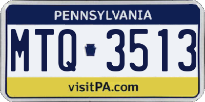 PA license plate MTQ3513