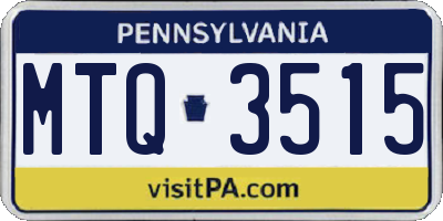 PA license plate MTQ3515