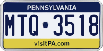 PA license plate MTQ3518