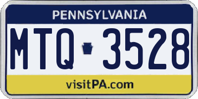 PA license plate MTQ3528