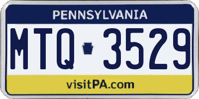PA license plate MTQ3529