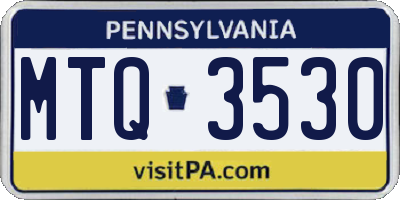 PA license plate MTQ3530