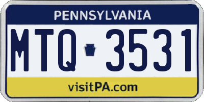 PA license plate MTQ3531
